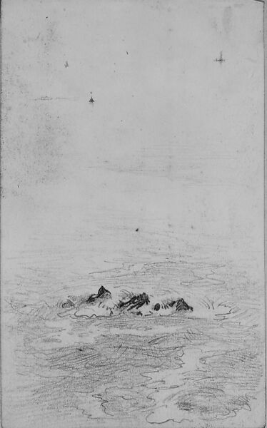 Coastal Scene (from Scrapbook), John Singer Sargent (American, Florence 1856–1925 London), Graphite on off-white wove paper, American