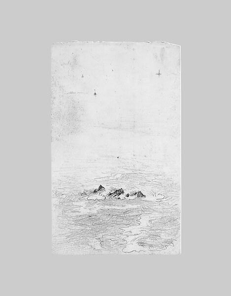 Coastal Scene (from Scrapbook), John Singer Sargent (American, Florence 1856–1925 London), Graphite on off-white wove paper, American