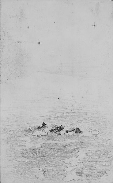 Coastal Scene (from Scrapbook), John Singer Sargent (American, Florence 1856–1925 London), Graphite on off-white wove paper, American