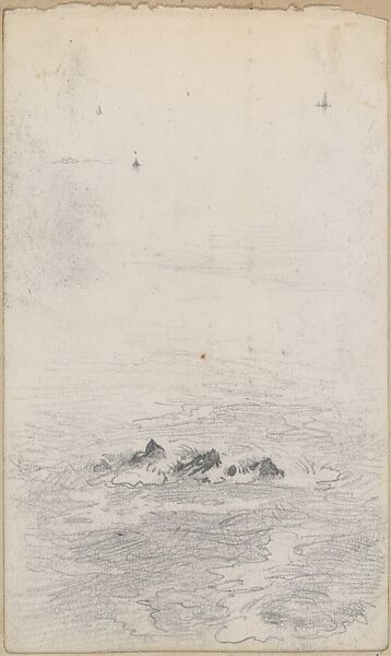 Coastal Scene (from Scrapbook), John Singer Sargent (American, Florence 1856–1925 London), Graphite on off-white wove paper, American 