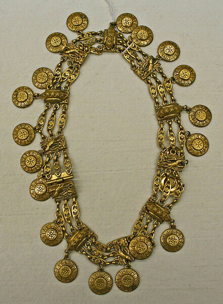 Necklace, metal, American 