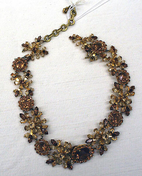 Necklace, House of Jacques Fath (French, founded 1937), stones, metal, French 