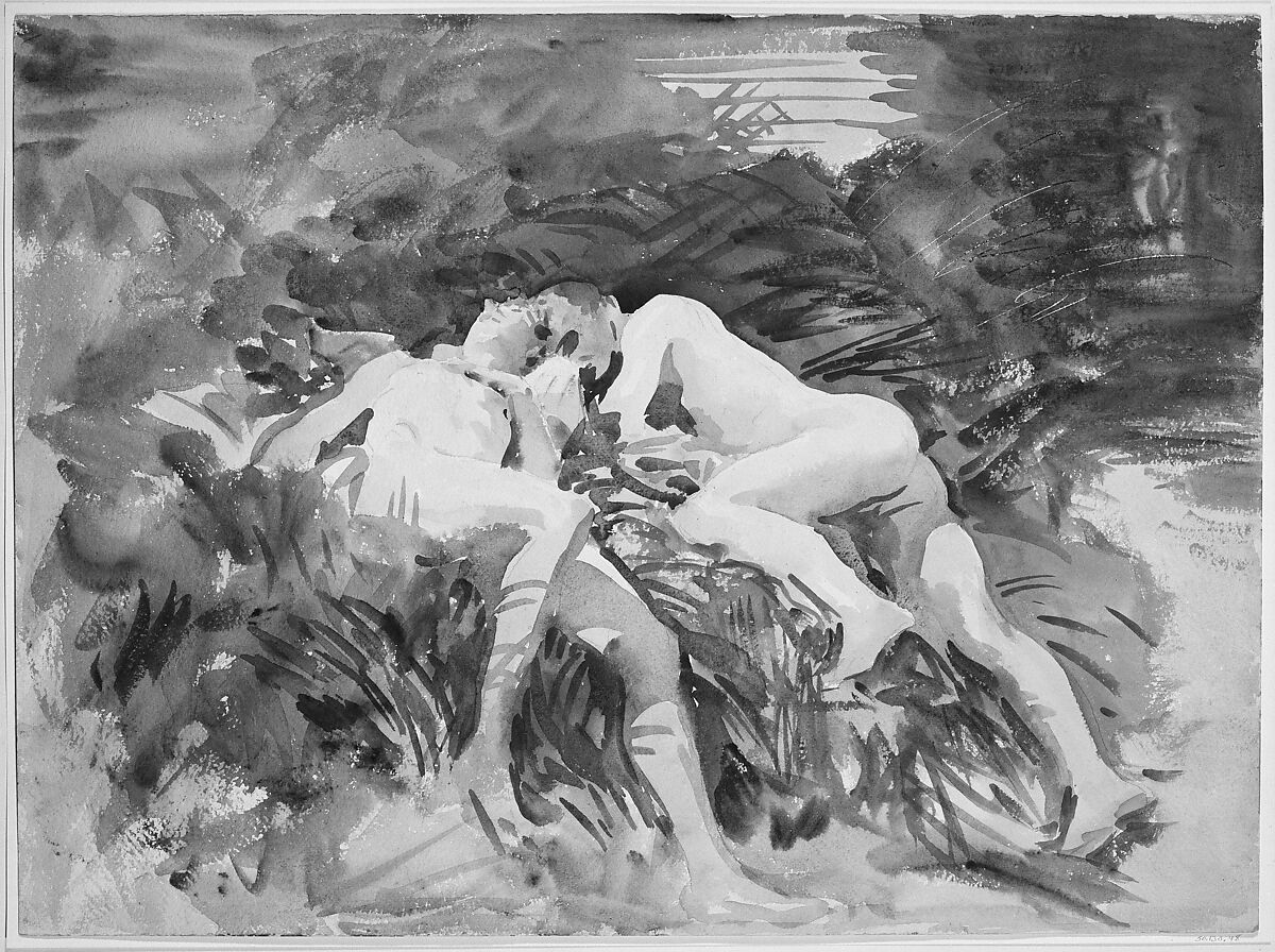 Tommies Bathing, John Singer Sargent (American, Florence 1856–1925 London), Watercolor and graphite on white wove paper, American