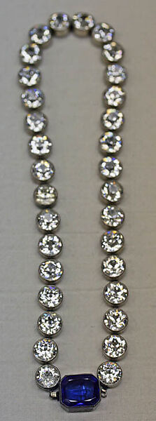 Necklace, metal, glass, American