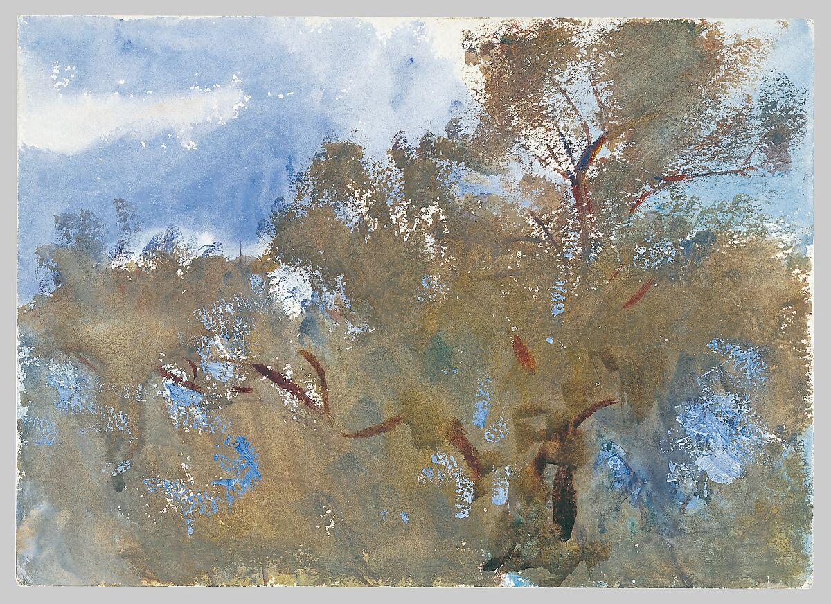 Treetops against Sky, John Singer Sargent (American, Florence 1856–1925 London), Watercolor and gouache on white wove paper, American