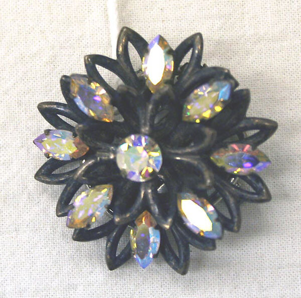 Pin, House of Dior (French, founded 1946), stones, metal, French 
