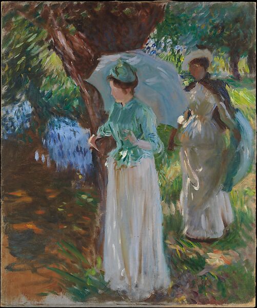 Two Girls with Parasols, John Singer Sargent (American, Florence 1856–1925 London), Oil on canvas, American 