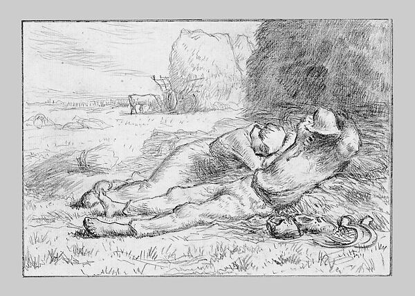Noon (from Scrapbook), John Singer Sargent (American, Florence 1856–1925 London), Graphite on off-white laid paper, American