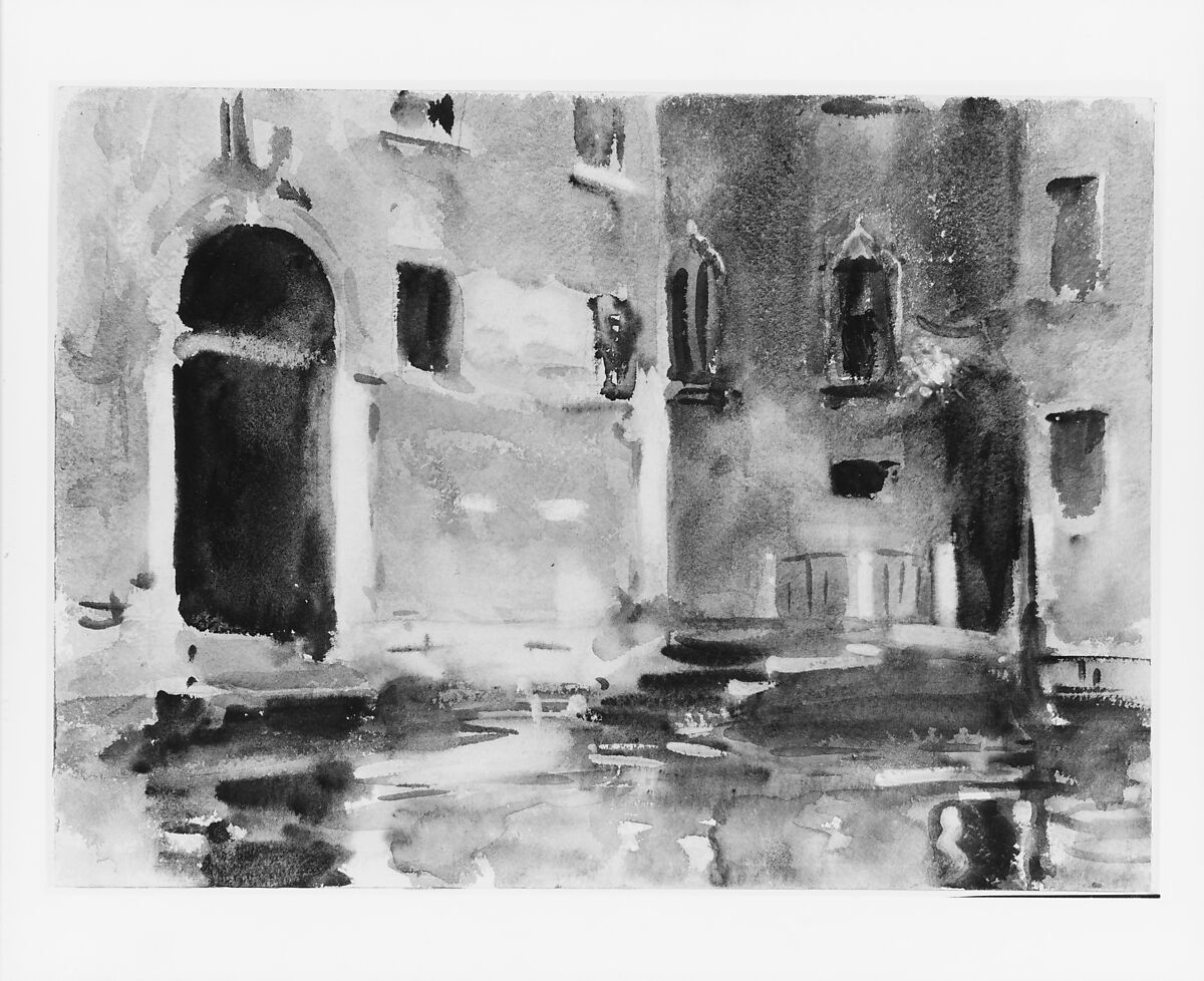 Venice, John Singer Sargent (American, Florence 1856–1925 London), Watercolor, gouache, and graphite on white wove paper, American
