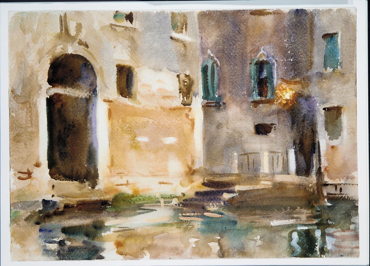 Venice, John Singer Sargent (American, Florence 1856–1925 London), Watercolor, gouache, and graphite on white wove paper, American