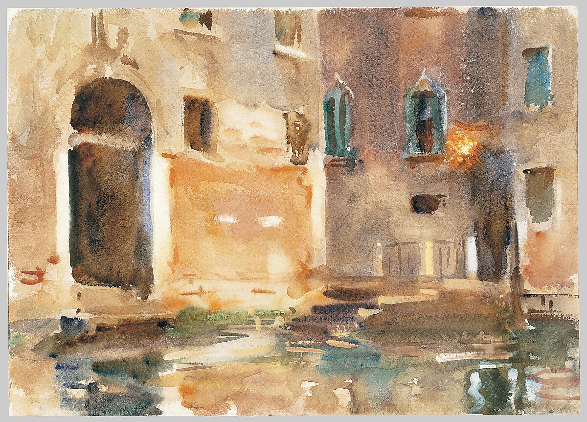 Venice, John Singer Sargent (American, Florence 1856–1925 London), Watercolor, gouache, and graphite on white wove paper, American