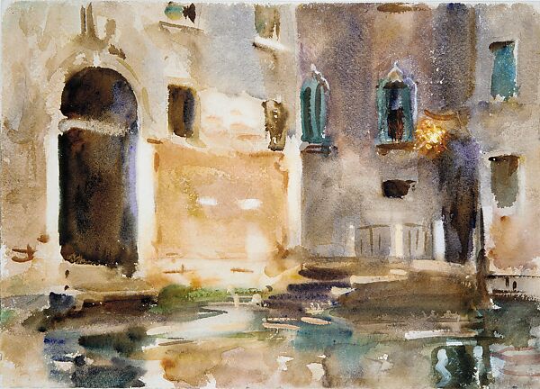 Venice, John Singer Sargent (American, Florence 1856–1925 London), Watercolor, gouache, and graphite on white wove paper, American 