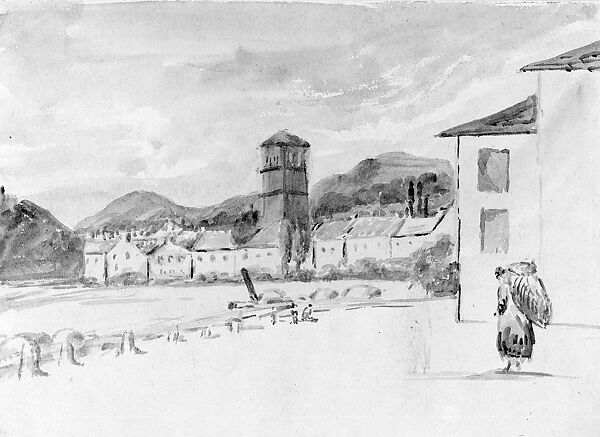 View of a Southern City, John Singer Sargent  American, Watercolor and graphite on off-white wove paper, American