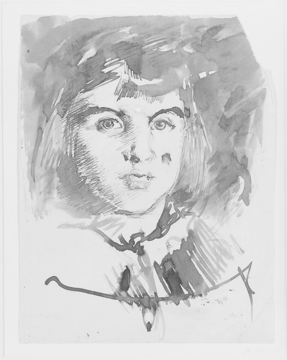 Marie-Louise Pailleron, John Singer Sargent (American, Florence 1856–1925 London), Ink applied with pen and brush on off-white wove paper, American