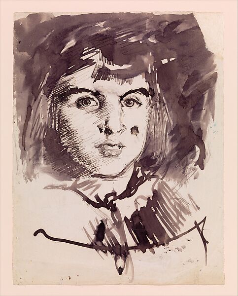 Marie-Louise Pailleron, John Singer Sargent (American, Florence 1856–1925 London), Ink applied with pen and brush on off-white wove paper, American 