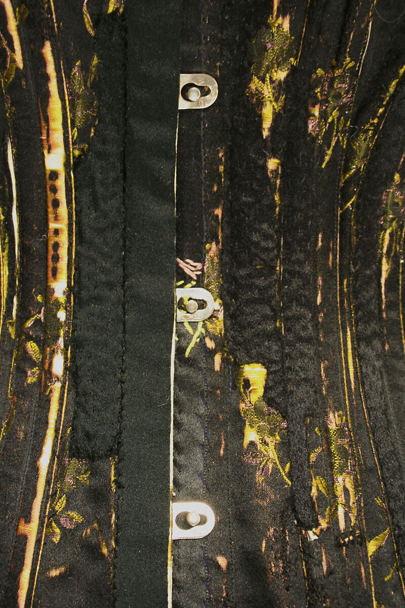 Corset, satin, steel, linen, American