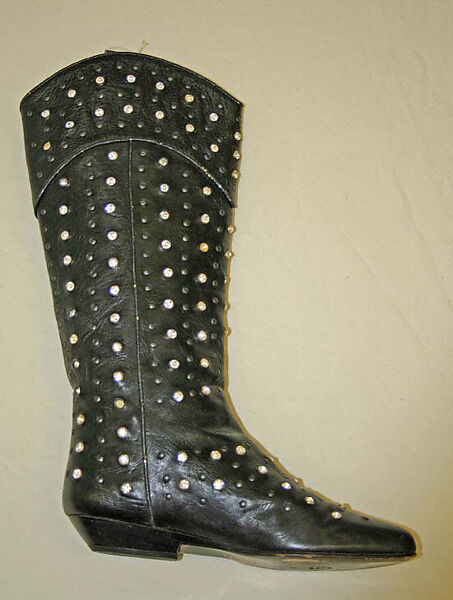 Boots, El Vaquero (Italian, founded 1975), a,b) leather, rhinestones, Italian 