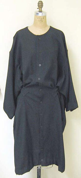 Coat, Yohji Yamamoto (Japanese, born Tokyo, 1943), wool, plastic, Japanese 