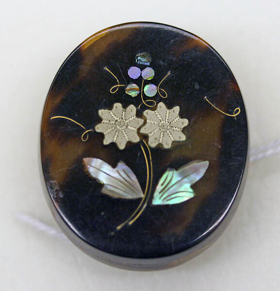 Stud, tortoiseshell, mother-of-pearl, American or European