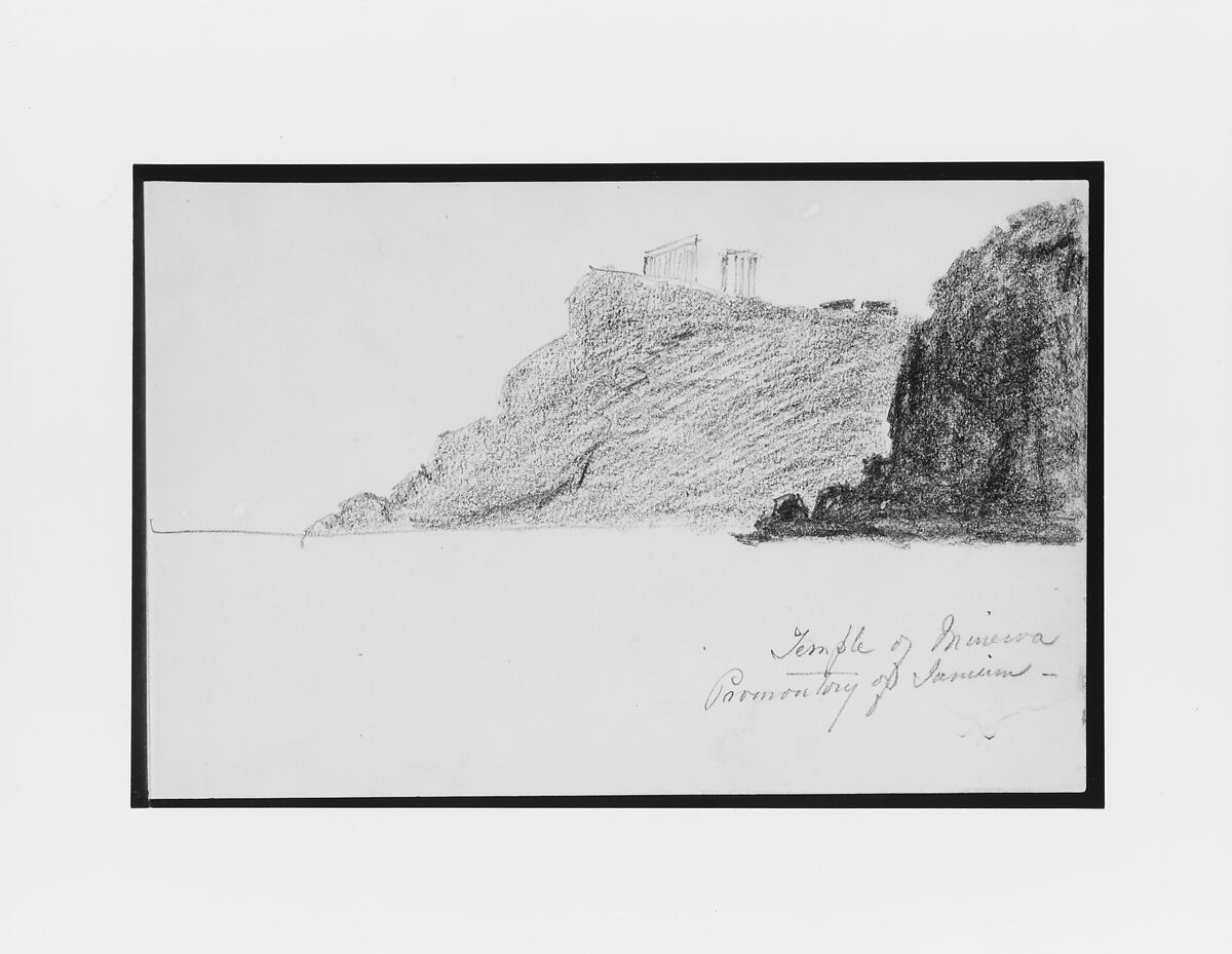 Temple of Minerva (from Sketchbook), Mary Newbold Sargent (1826–1906), Graphite on paper, American 