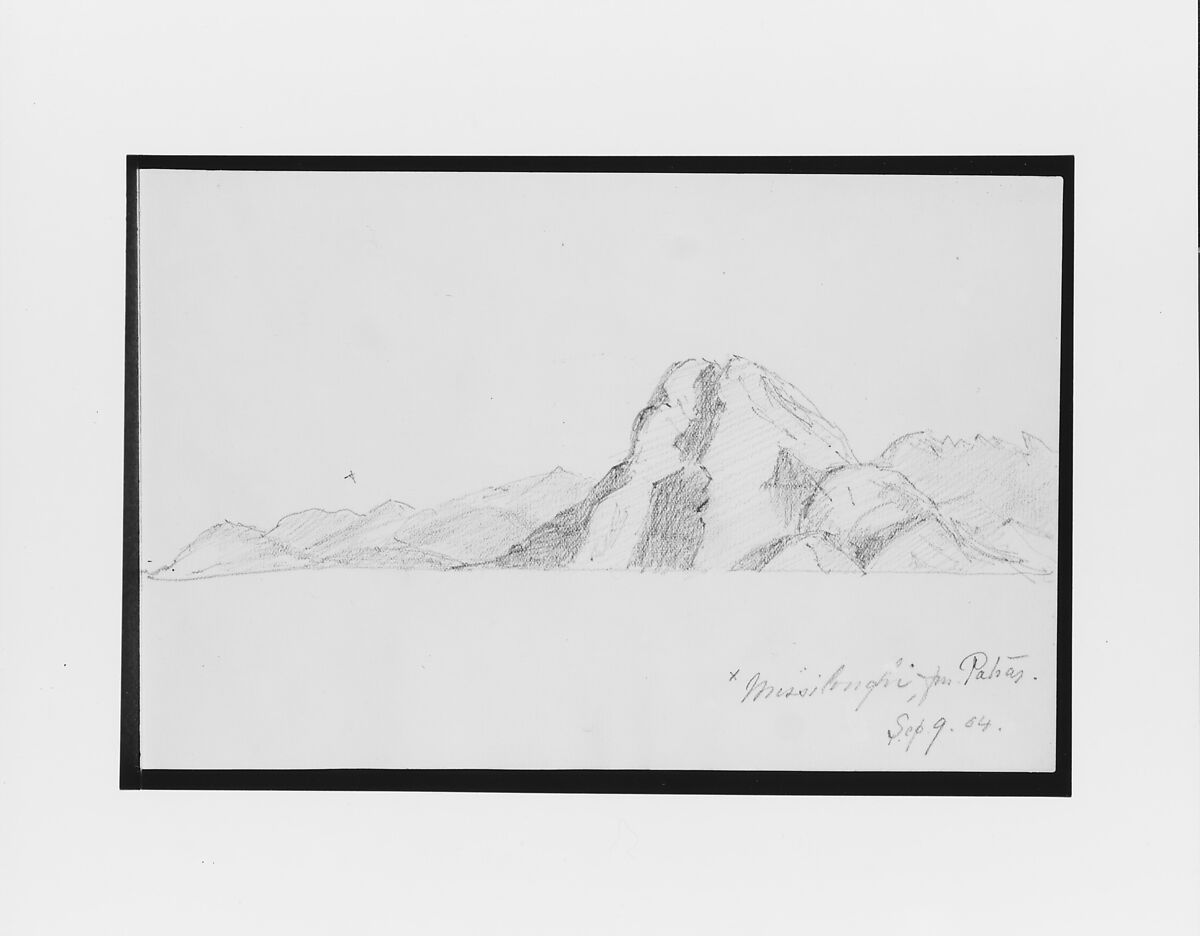 Missilonghi from Patras (from Sketchbook), Mary Newbold Sargent (1826–1906), Graphite on paper, American 