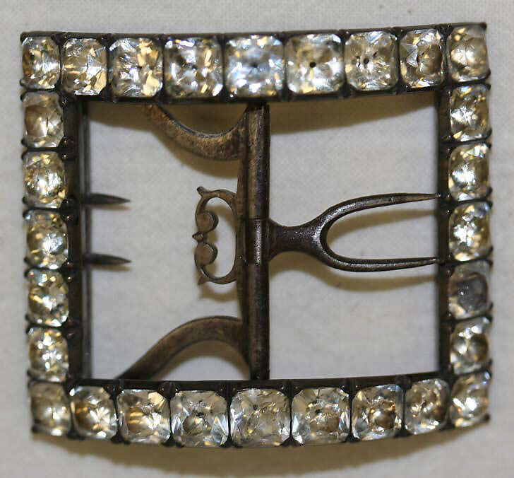 Shoe buckles, metal, paste, British