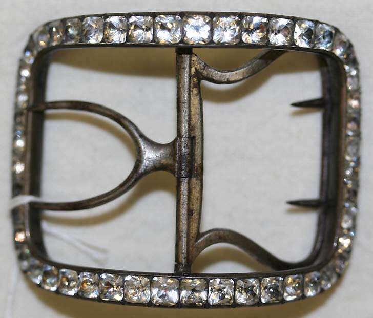 Shoe buckles, paste, metal, British