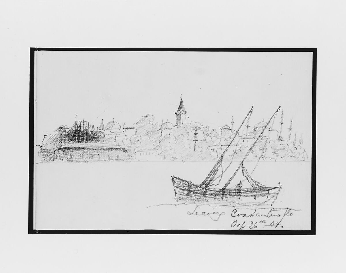 Leaving Constantinople (from Sketchbook), Mary Newbold Sargent (1826–1906), Graphite on paper, American 