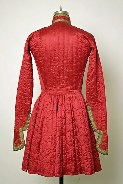 Coat, Silk, metal wrapped thread; quilted