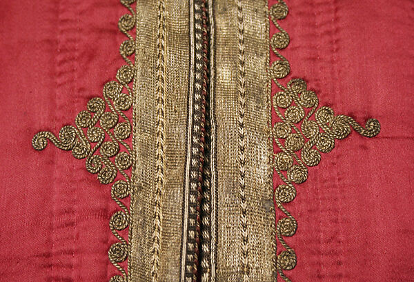 Coat, Silk, metal wrapped thread; quilted
