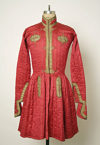 Coat, Silk, metal wrapped thread; quilted 