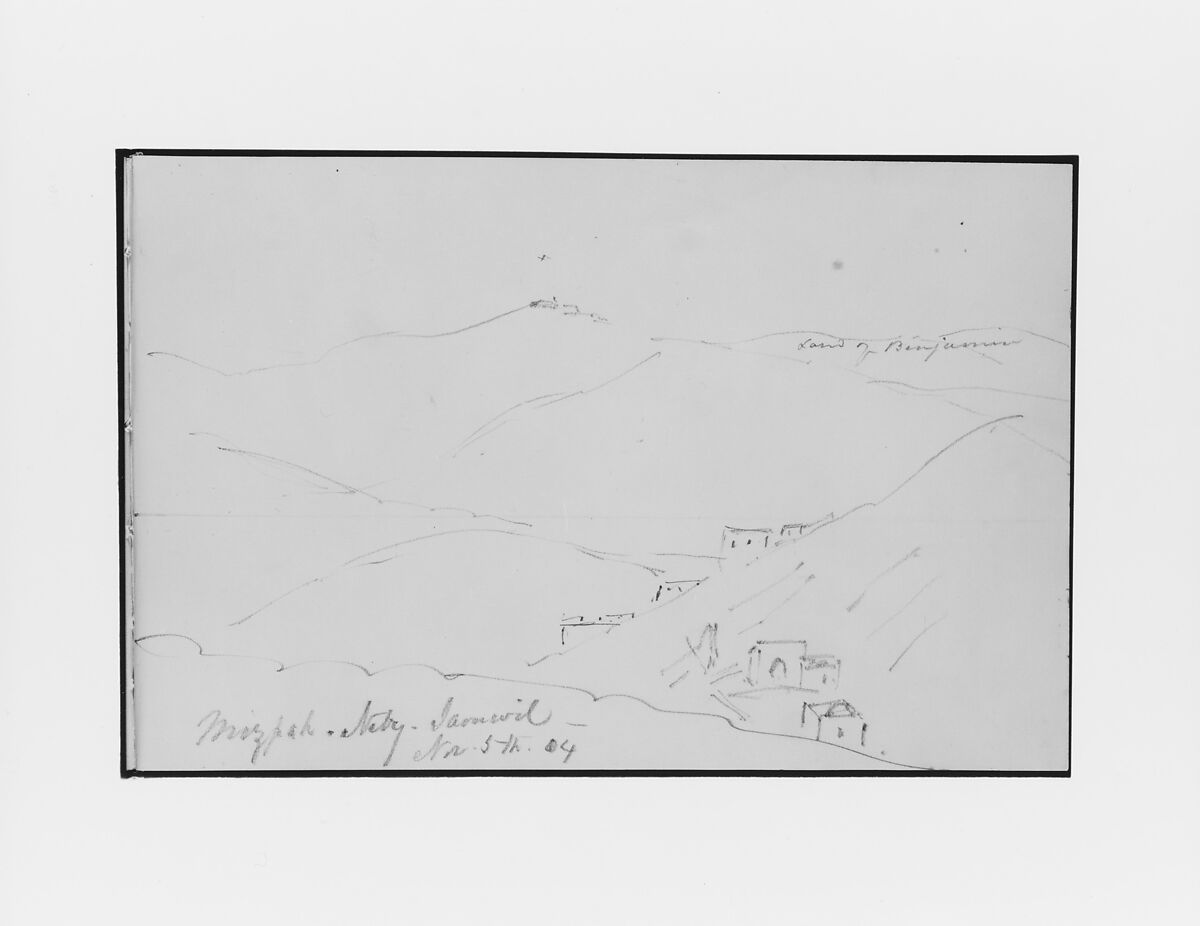 Land of Benjamin (from Sketchbook), Mary Newbold Sargent (1826–1906), Graphite on paper, American 