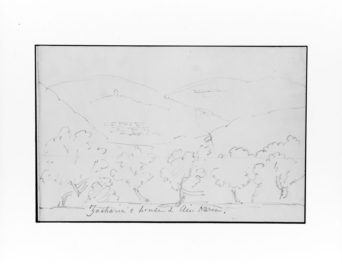 Zacharias House and Ein Karem (from Sketchbook), Mary Newbold Sargent (1826–1906), Graphite on paper, American 