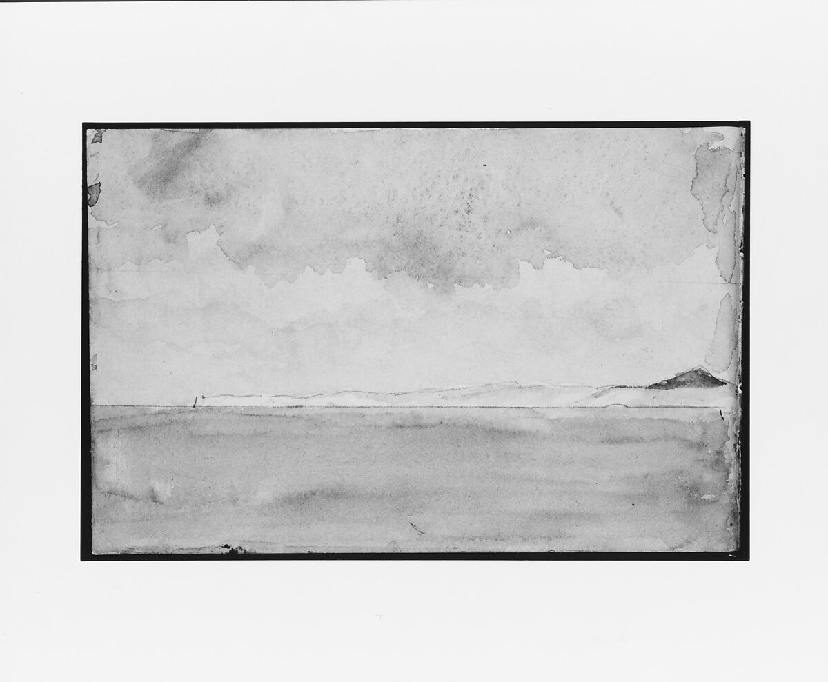 Island of Temdos(?) (from Sketchbook), Mary Newbold Sargent (1826–1906), Graphite and watercolor on paper, American 