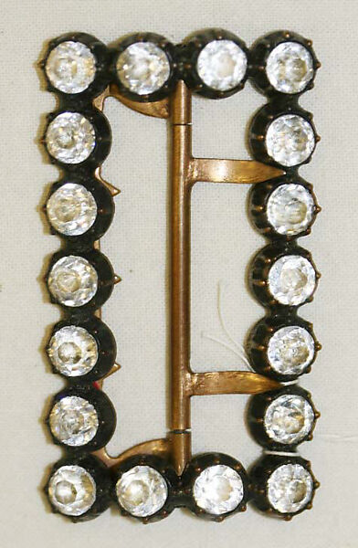 Buckle, metal, glass, American 