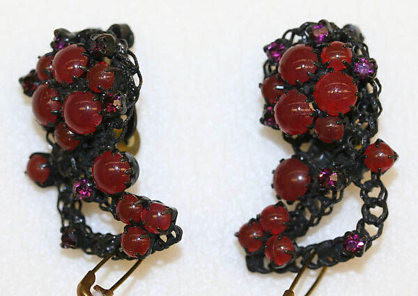 Jewelry set, glass, metal, American