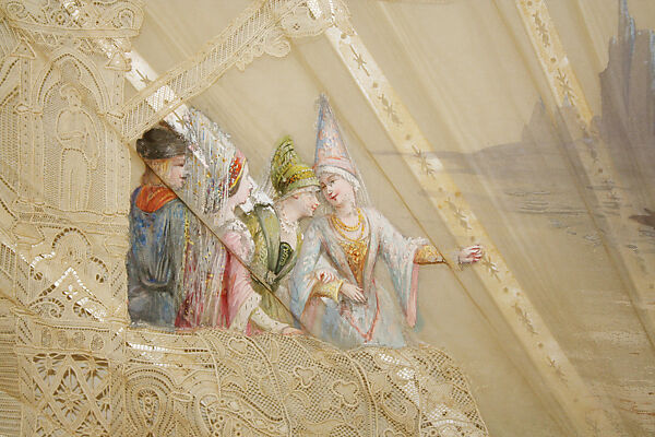 Accessory set, silk, linen, French