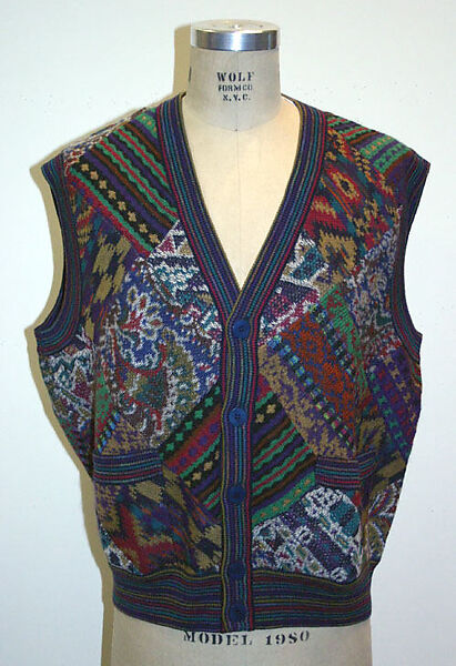 Sweater vest, Missoni (Italian, founded 1953), wool/synthetic blend, Italian 