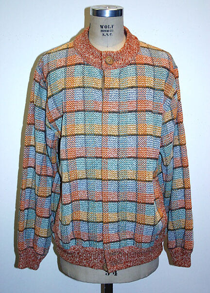 Jacket, Missoni (Italian, founded 1953), cotton blend; cotton/wool/synthetic blend, wood, Italian 