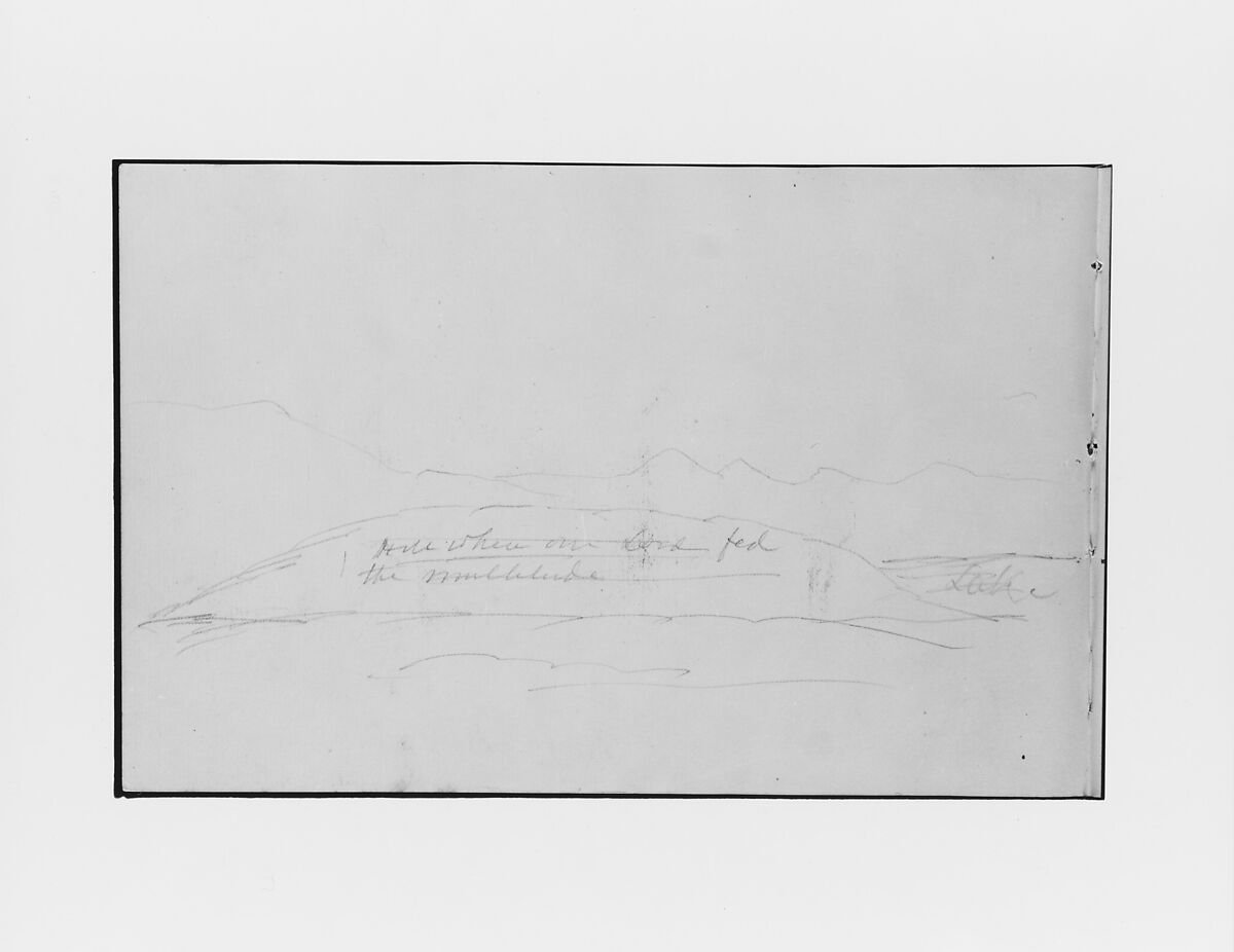 Hill Where Our Lord Fed the Multitude (from Sketchbook), Mary Newbold Sargent (1826–1906), Graphite on paper, American 