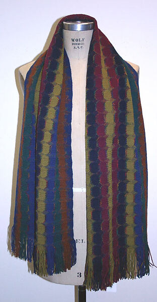 Accessory set, Missoni (Italian, founded 1953), a) wool/synthetic blend; b,c) wool, Italian 