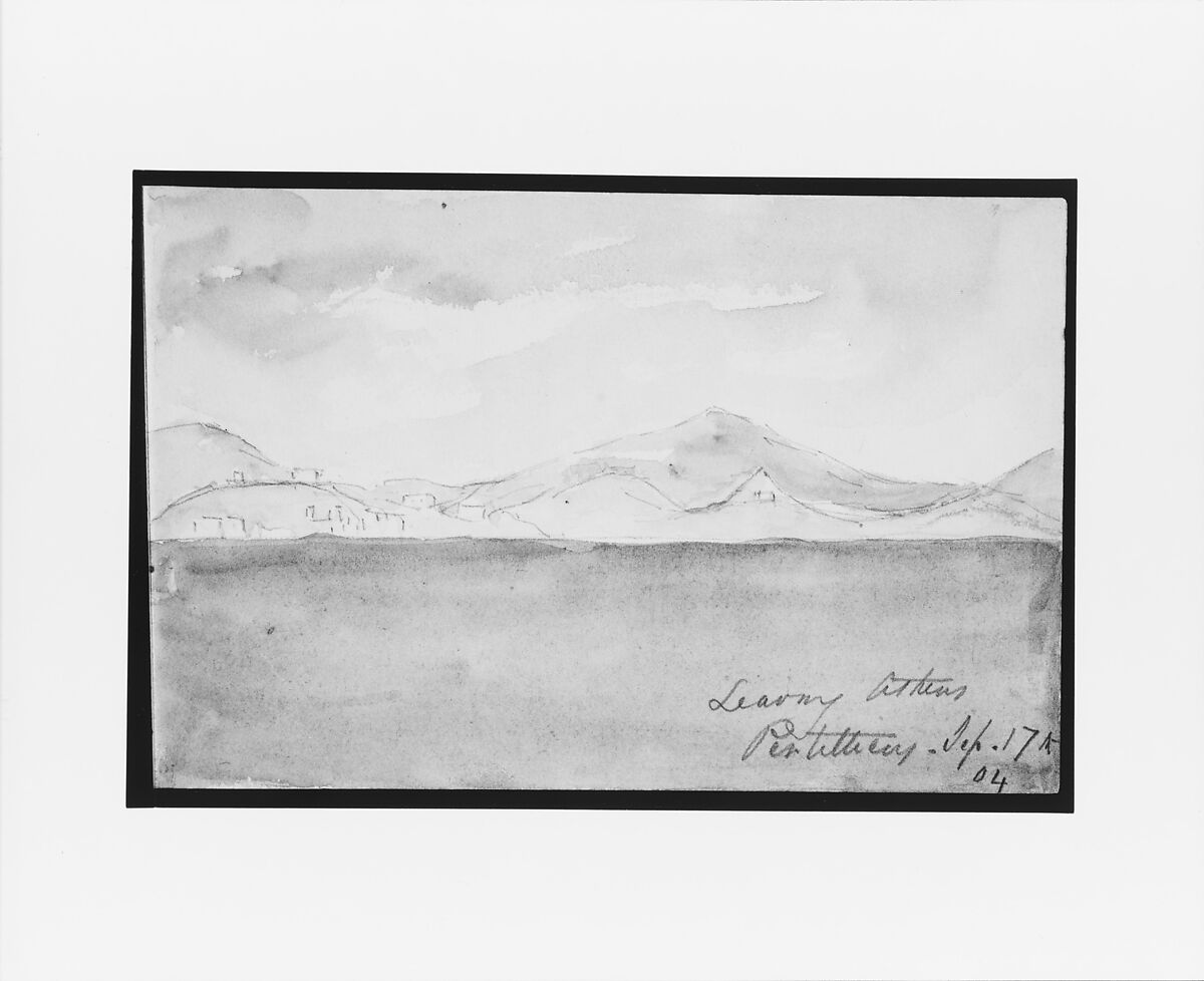 Leaving Athens (from Sketchbook), Mary Newbold Sargent (1826–1906), Graphite and watercolor on paper, American 