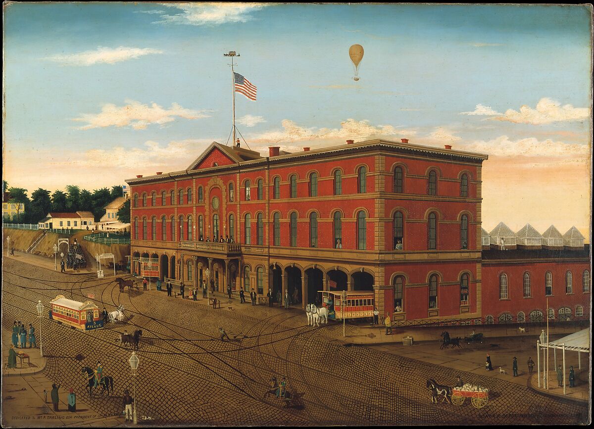 The Third Avenue Railroad Depot, William H. Schenck (active ca. 1854–64), Oil on canvas, American 