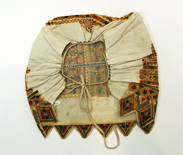 Wedding ensemble, cotton, silk, metal, Slovak