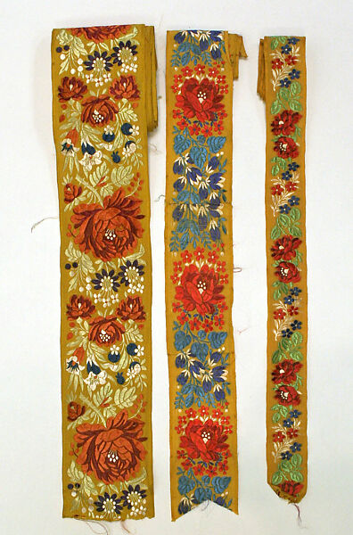 Wedding ensemble, cotton, silk, metal, Slovak