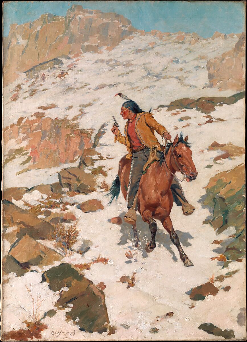 In Hot Pursuit, Charles Schreyvogel (1861–1912), Oil on canvas, American 