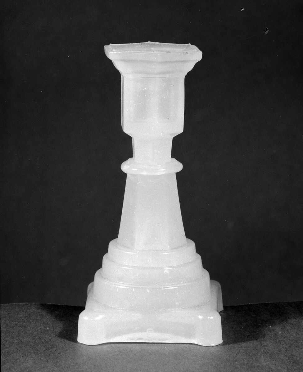Candlestick, Pressed glass, American 