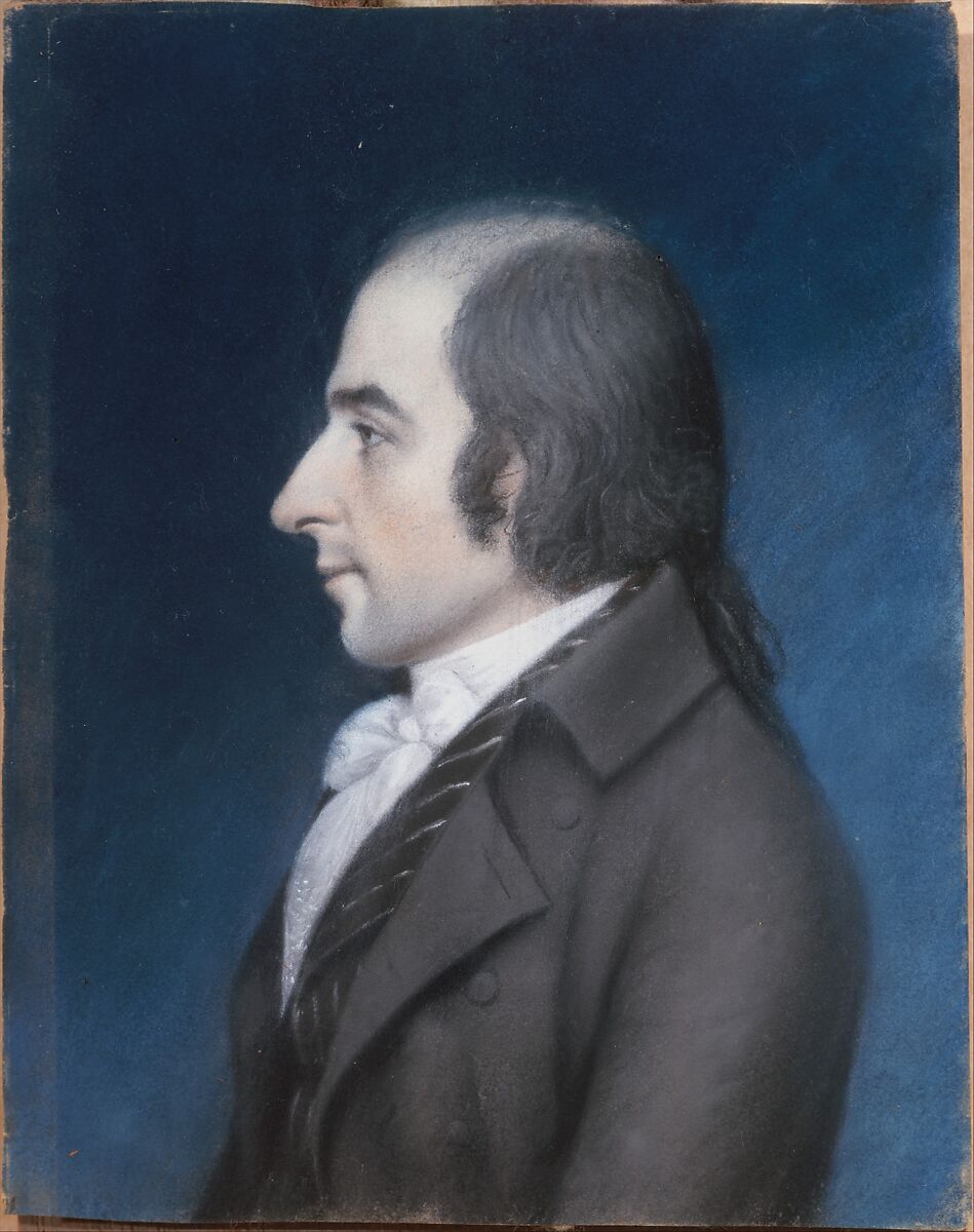 Albert Gallatin, James Sharples  British, Pastel on light gray wove paper, American