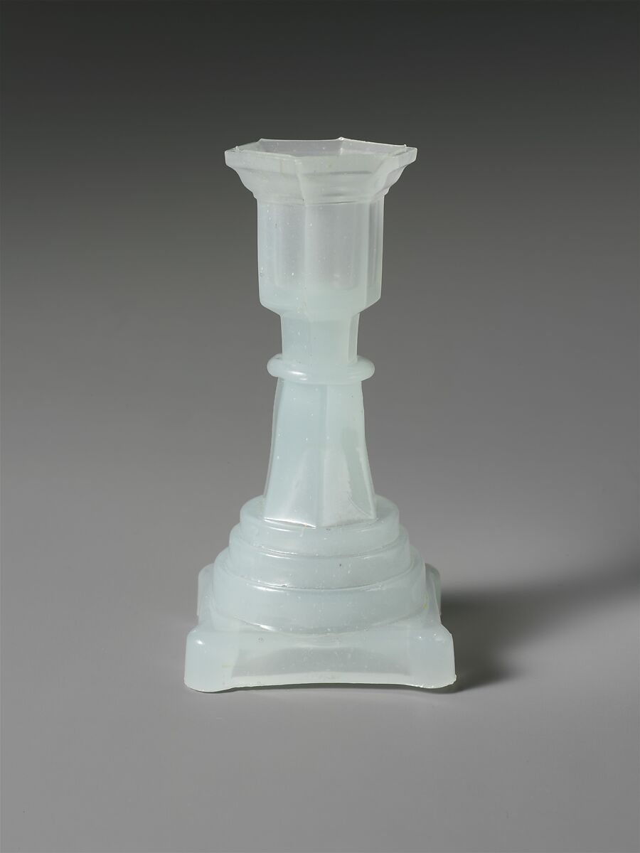 Candlestick, Pressed glass, American 