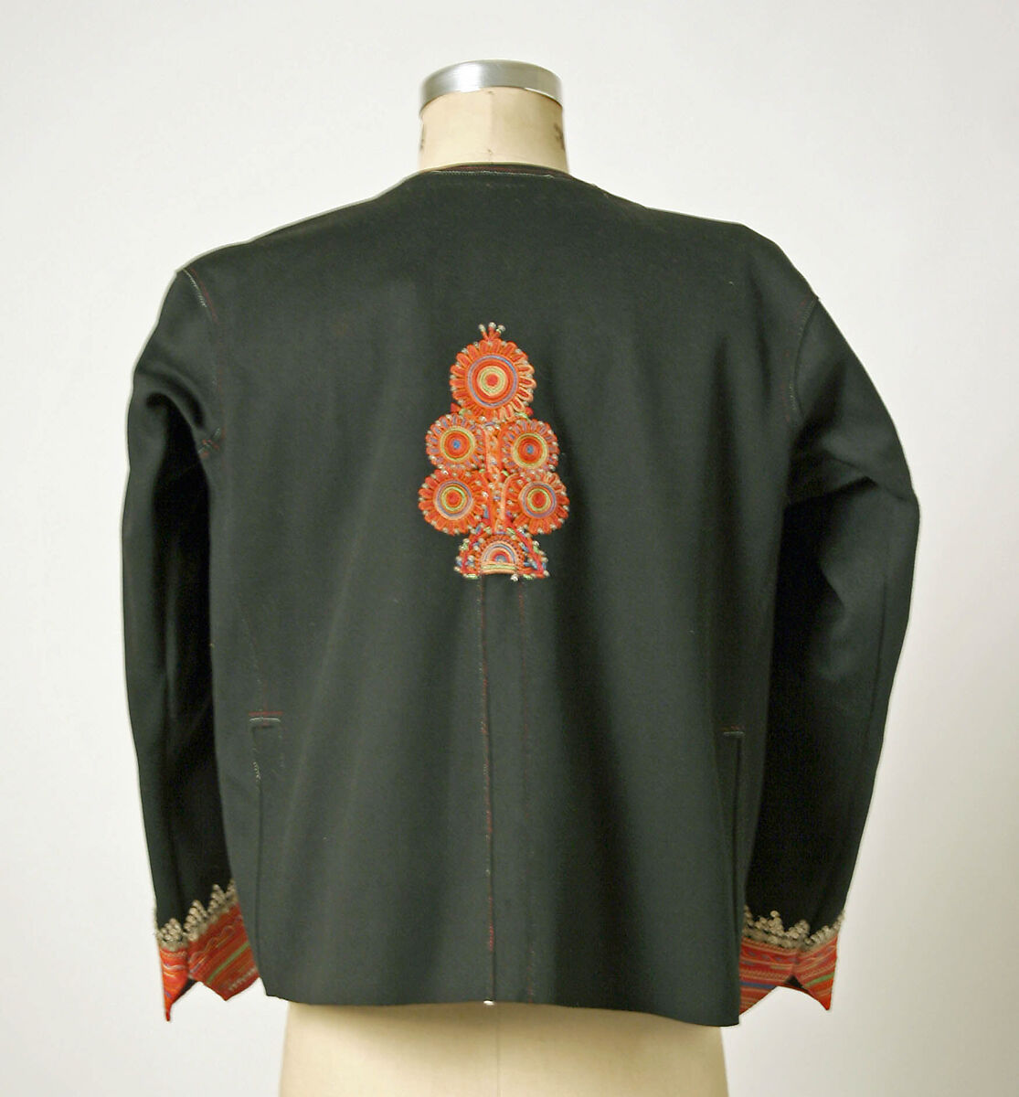 Jacket, wool, glass beads, metal pailettes, French, Brittany